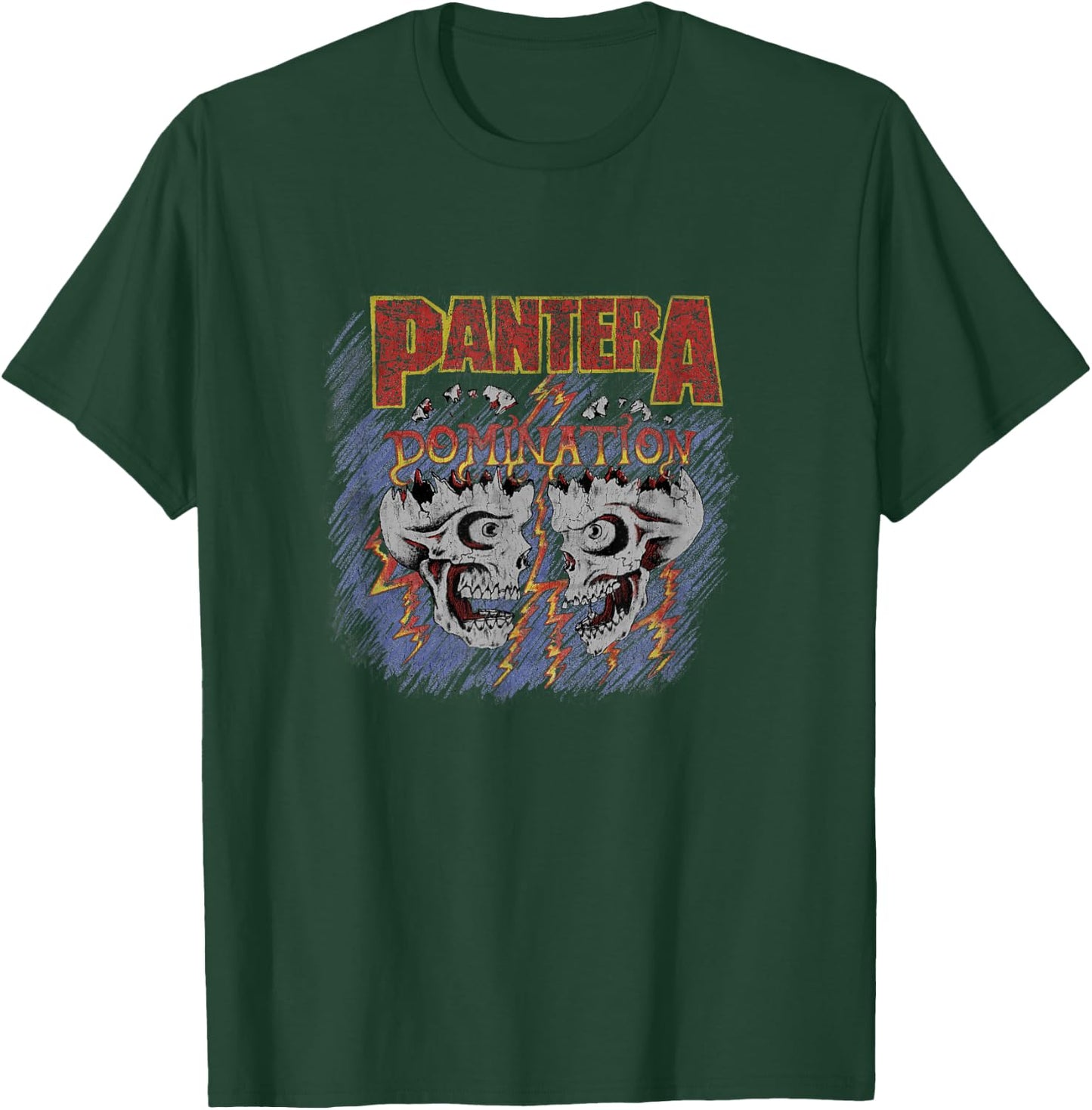 Pantera Official Domination Black Cotton , -Adults, Small, Short Sleeve, Crew Collar, Classic Fit T-Shirt - T-Shirt | Forest