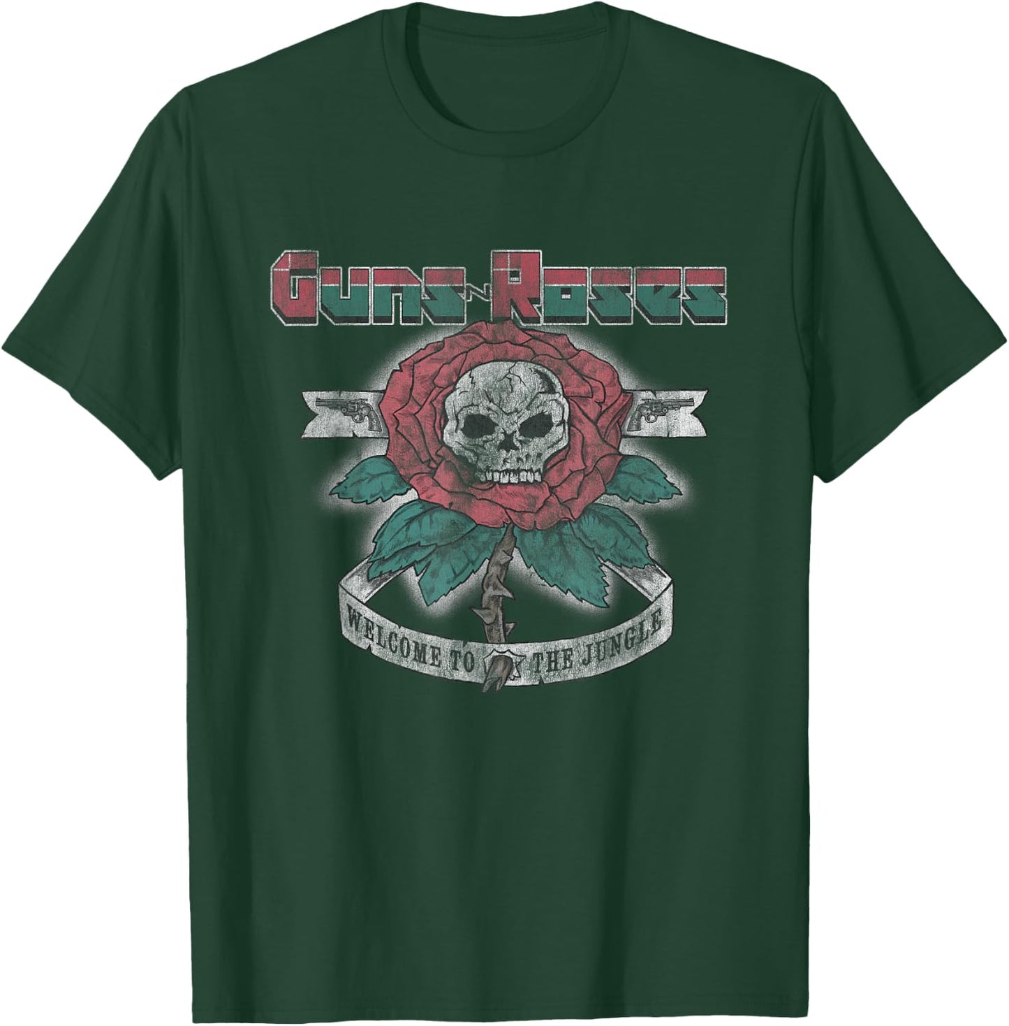 Guns N' Roses Official 1987 Welcome to The Jungle Small T-Shirt - T-Shirt | Forest