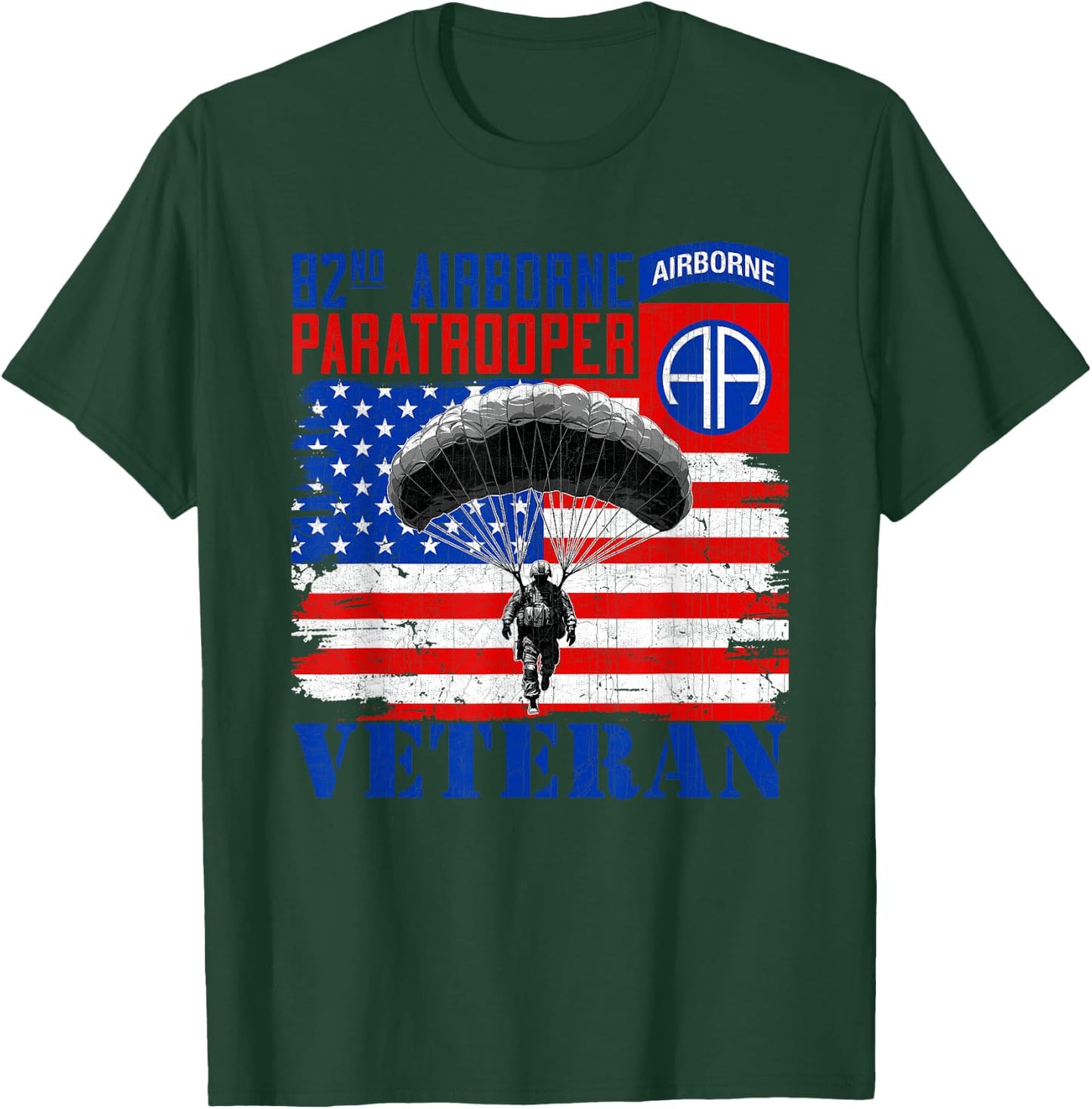 82nd Airborne Division Paratrooper Veteran Fort Bragg Gifts T-Shirt - T-Shirt | Forest