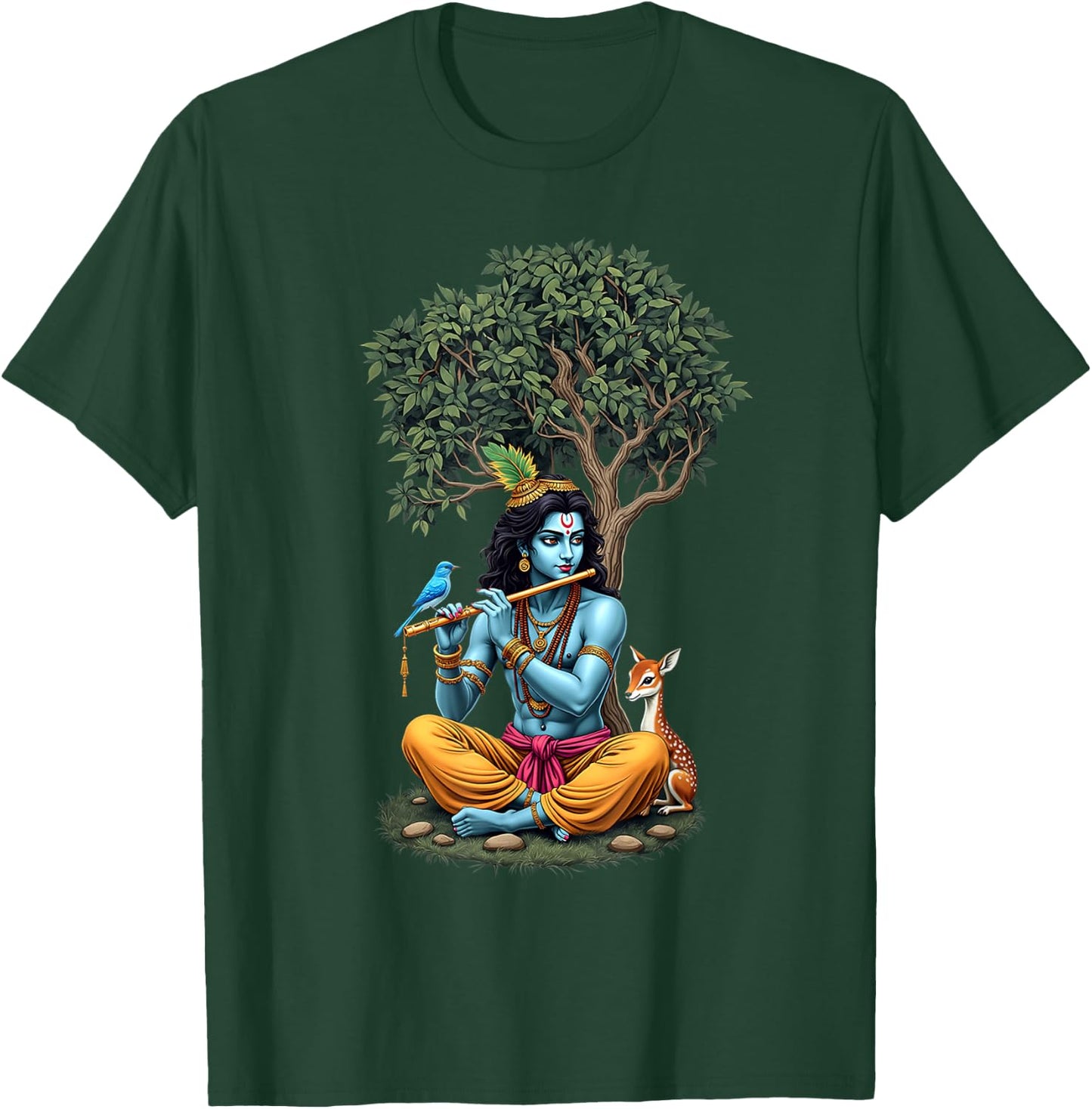 Gifts for Hindus Hinduism Diwali Festival Lord Krishna T-Shirt - T-Shirt | Forest