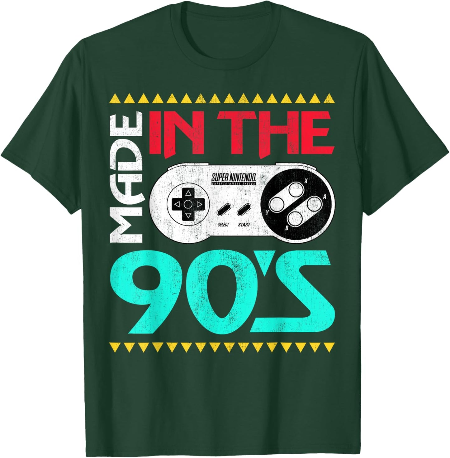 Nintendo SNES Controller Made In The 90's Graphic T-Shirt - T-Shirt | Forest