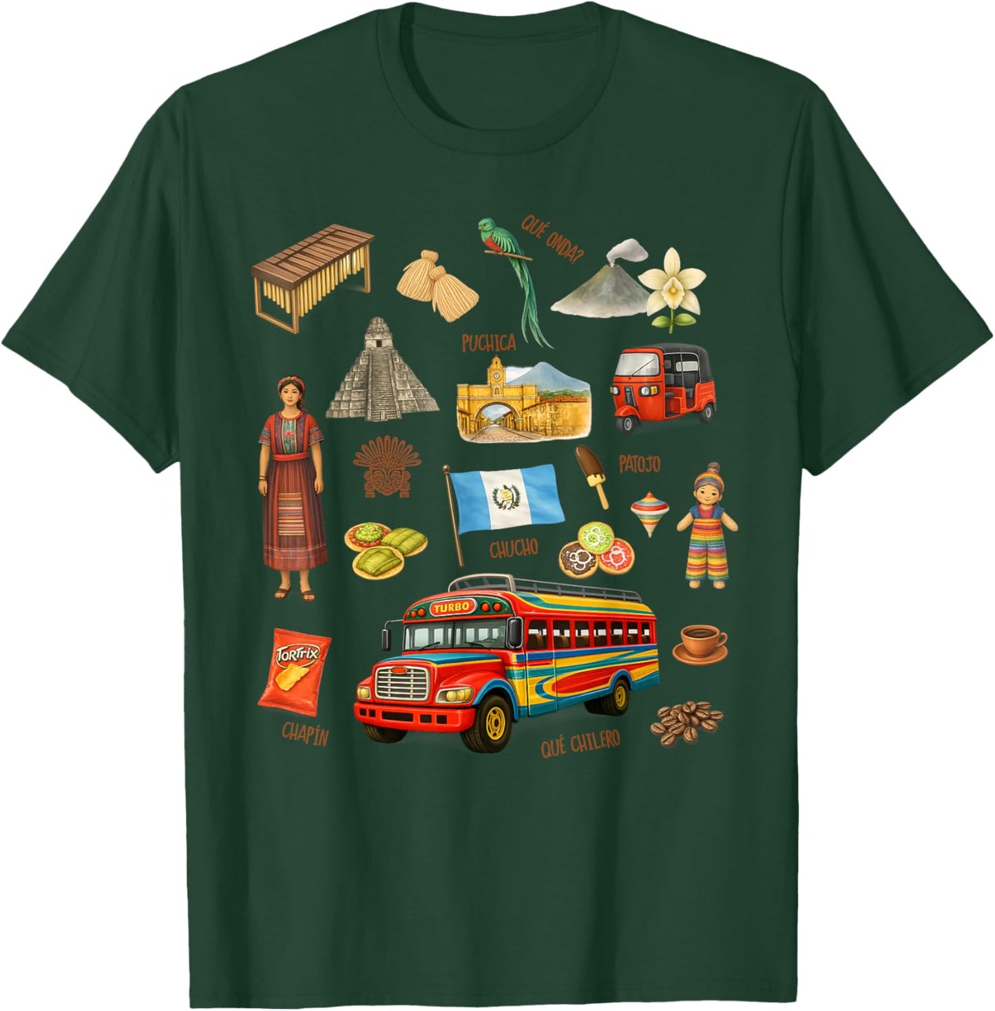 Guatemalan Slang Guatemala Graphic T-Shirt - T-Shirt | Forest