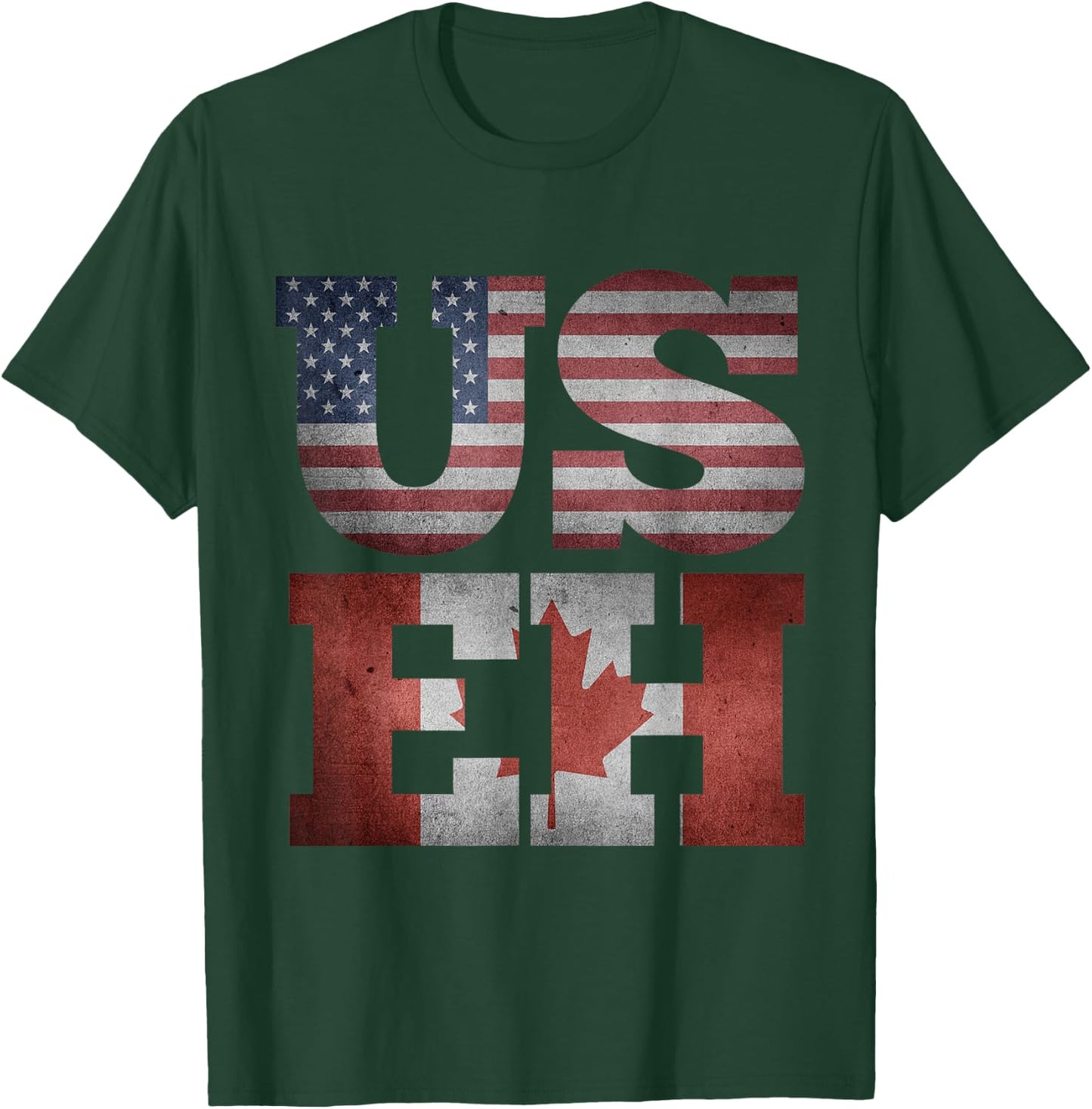 USEH Flag Funny American Canadian friends citizenship party T-Shirt - T-Shirt | Forest