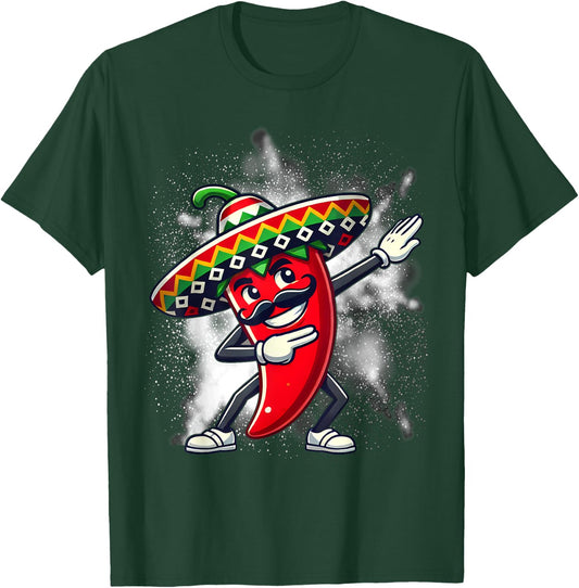 Funny Dabbing Chili Mexican Pepper Dab T-Shirt - T-Shirt | Forest