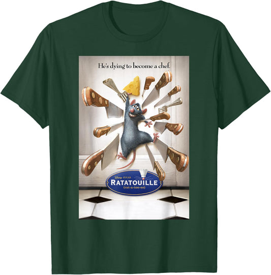Disney Pixar Ratatouille He's Dying To Become A Chef Poster T-Shirt - T-Shirt | Forest