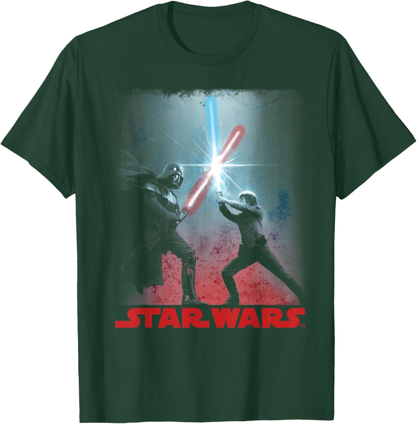 Star Wars Darth Vader Luke Skywalker Battle Silhouette T-Shirt - T-Shirt | Forest