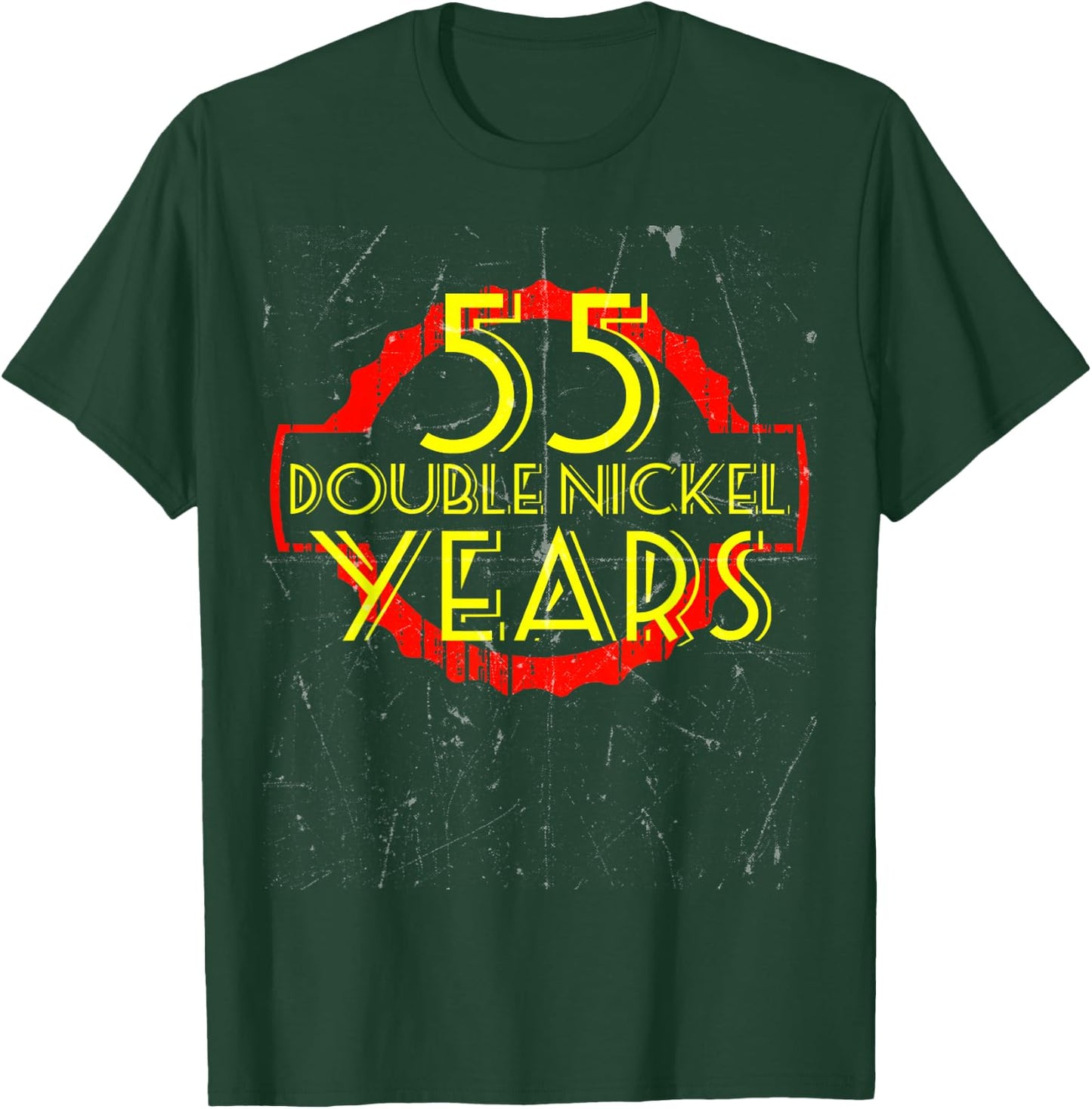 55 Year Old Birthday Shirt Double Nickel Distressed T-Shirt - T-Shirt | Forest
