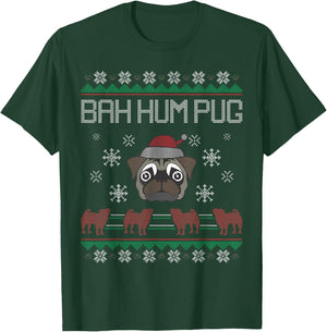 Ba Hum Pug Pugly Pug Santa Claus Dog Ugly Christmas Sweater T-Shirt - T-Shirt | Forest