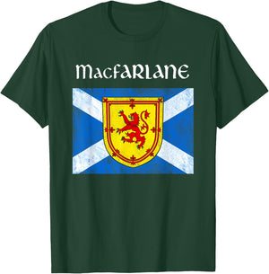 MacFarlane Scottish Clan Family Name Scotland Flag T-Shirt - T-Shirt | Forest