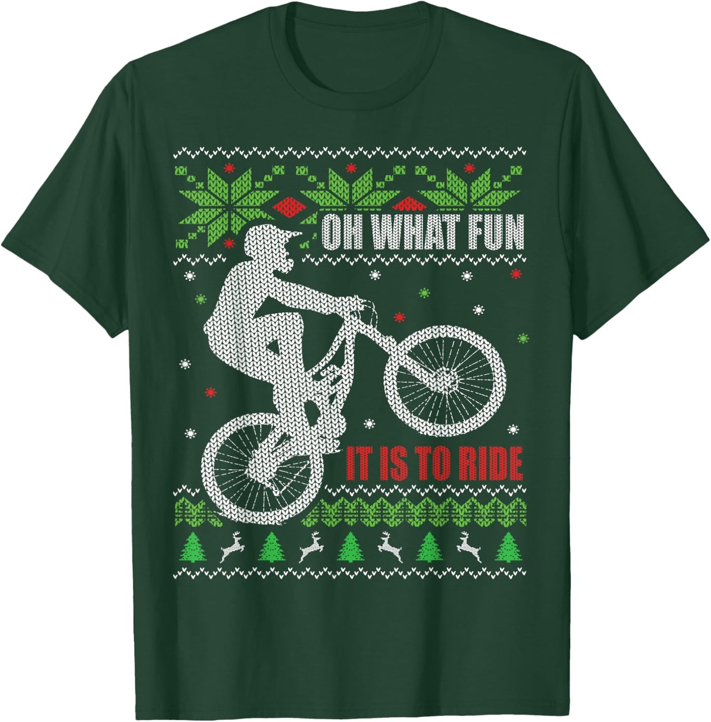 Ugly Christmas, Mountain Bike, Biking, Funny T-Shirt - T-Shirt | Forest