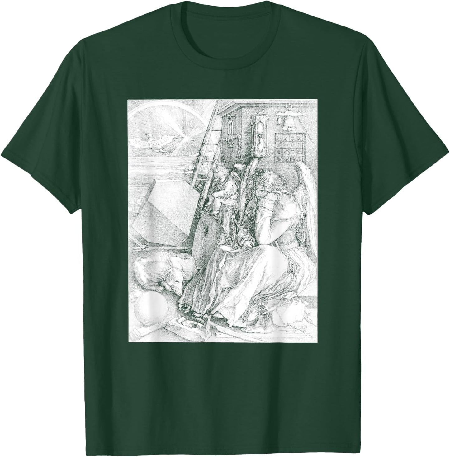 Albrecht Durer, Melancholia I - Vintage Engraving - Occult T-Shirt - T-Shirt | Forest