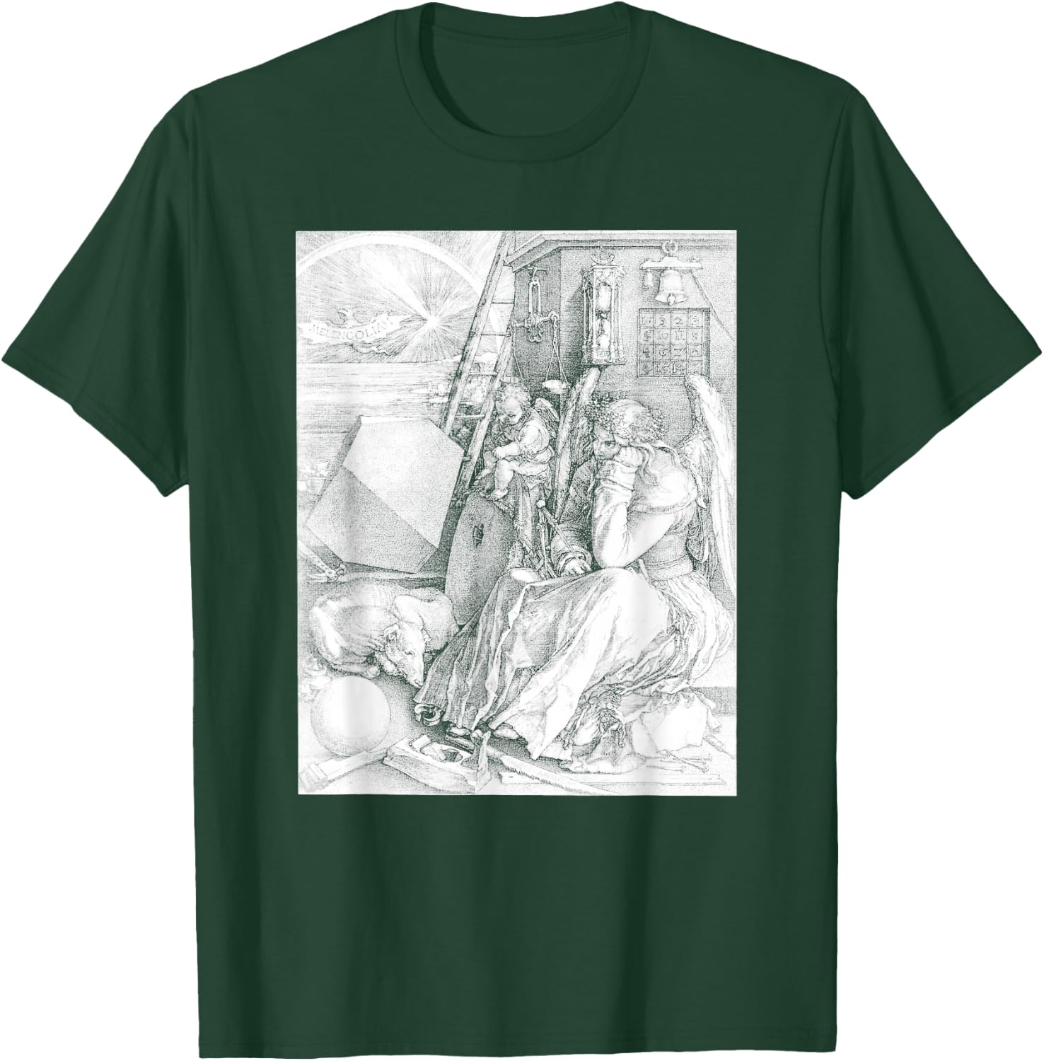 Albrecht Durer, Melancholia I - Vintage Engraving - Occult T-Shirt - T-Shirt | Forest