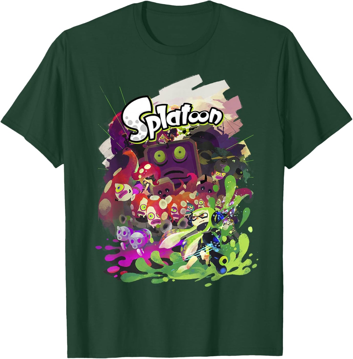 Splatoon Abstract Painted Logo Portrait T-Shirt - T-Shirt | Forest