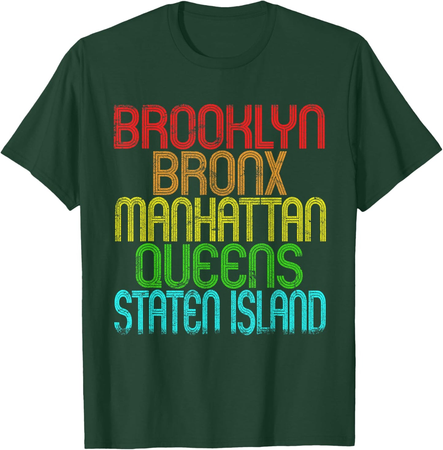 The 5 Boroughs Of New York City Retro Vintage 80s T-Shirt - T-Shirt | Forest