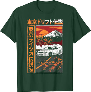 Cars Shirts Men JDM Drift Race Car Japan Domestic Market T-Shirt - T-Shirt | Forest