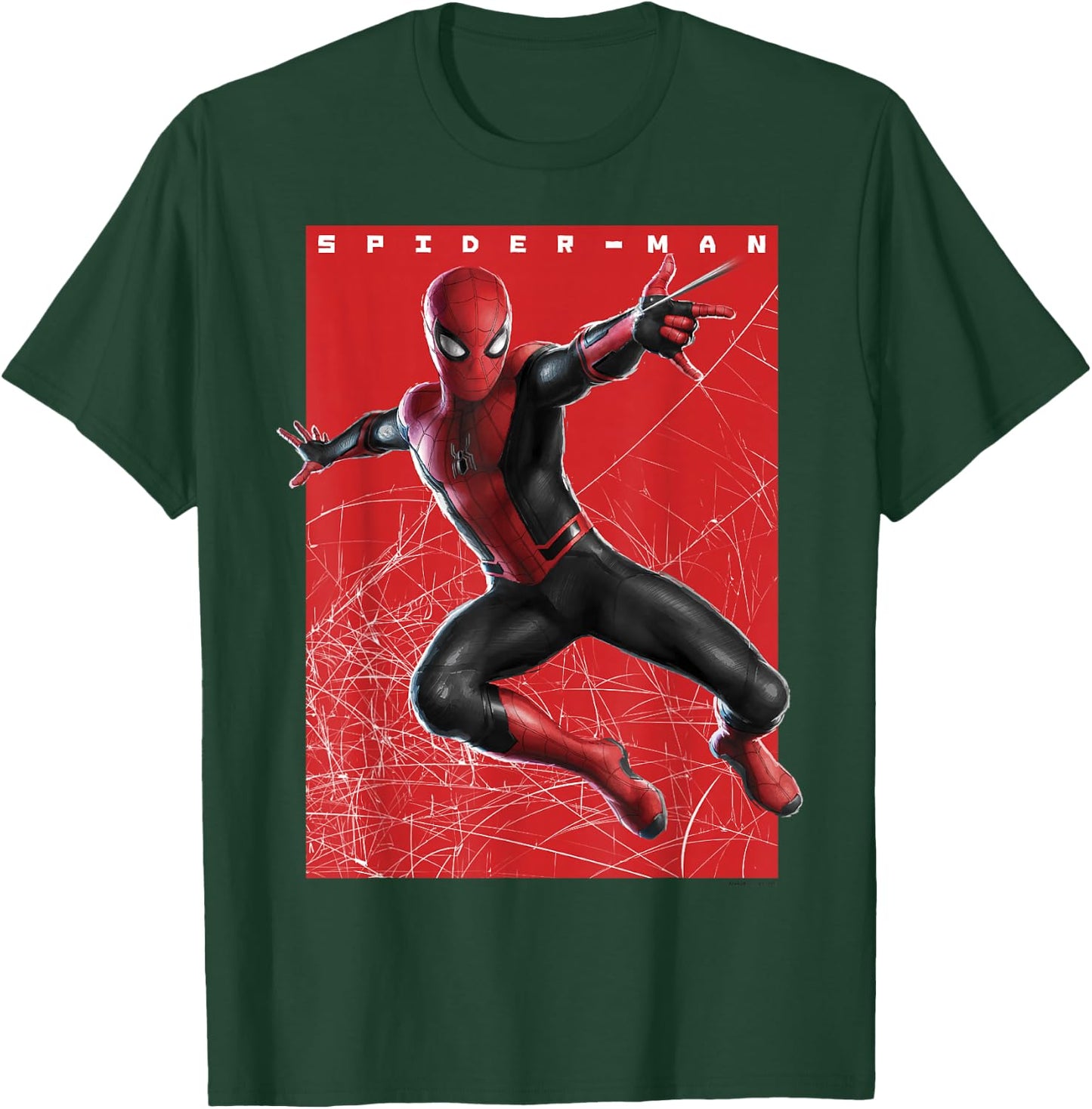 Marvel Spider-Man Far from Home Web Swinging Poster T-Shirt - T-Shirt | Forest