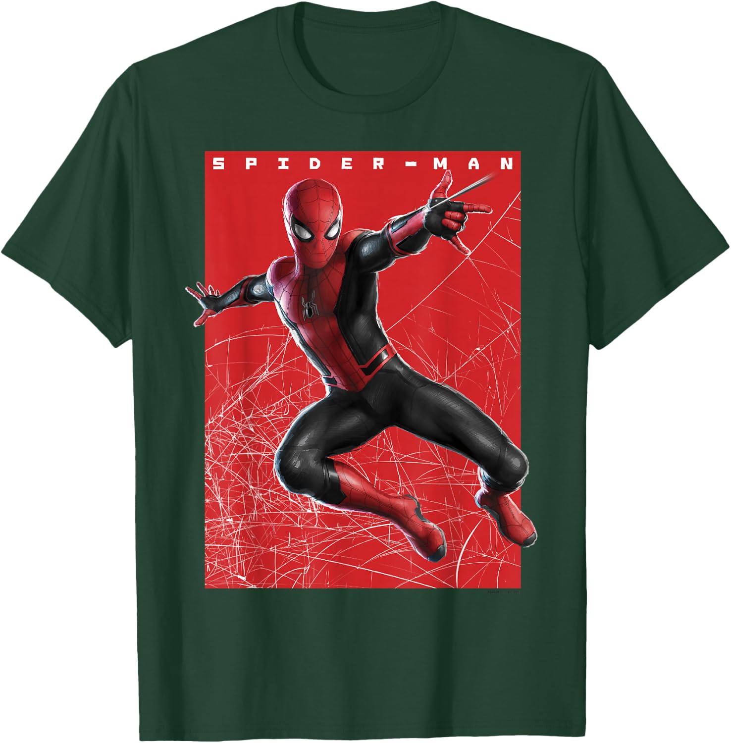 Marvel Spider-Man Far from Home Web Swinging Poster T-Shirt - T-Shirt | Forest