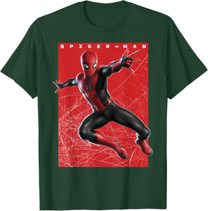 Marvel Spider-Man Far from Home Web Swinging Poster T-Shirt - T-Shirt | Forest