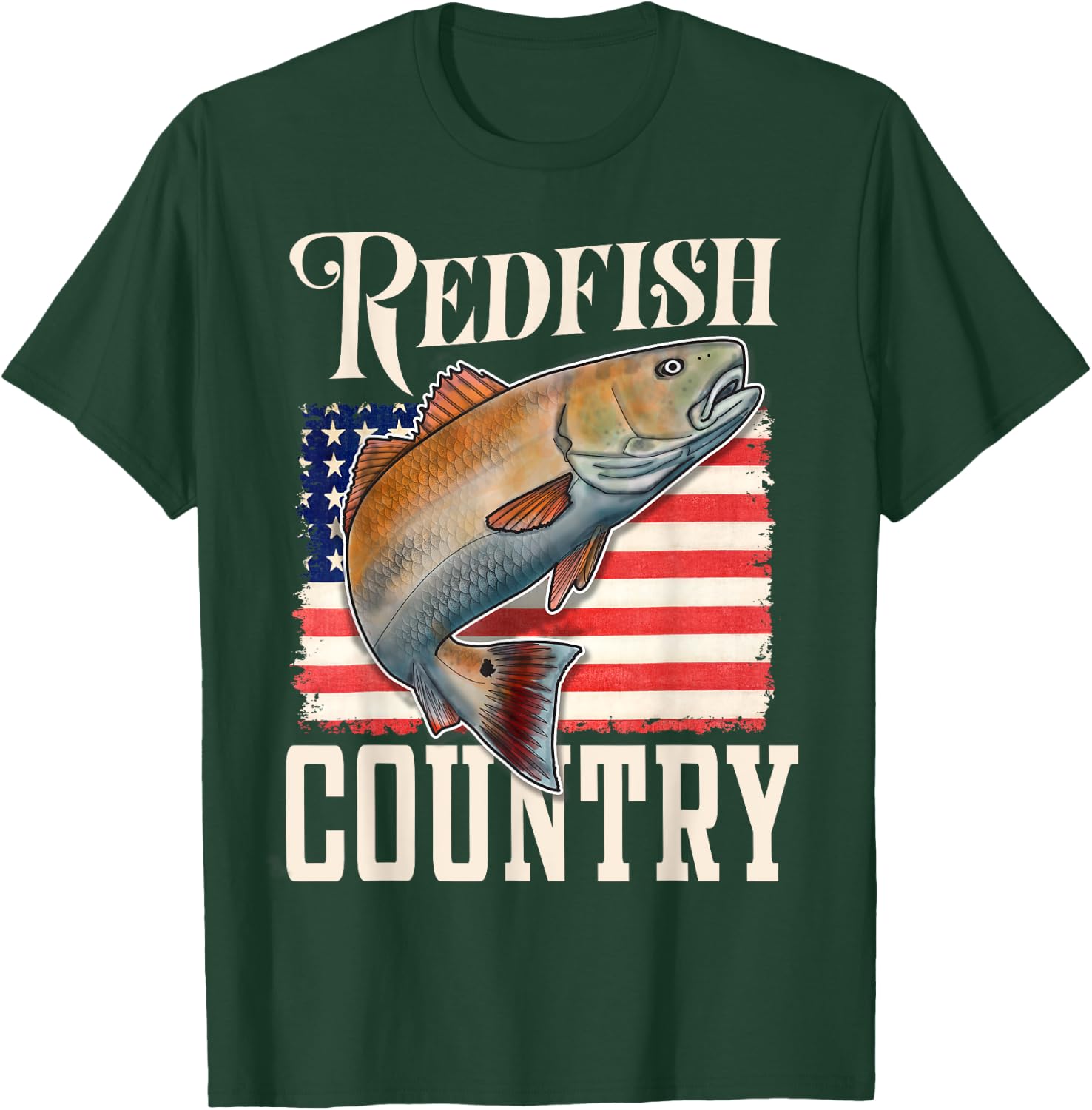 Redfish Country Saltwater Red Drum Fishing T-Shirt - T-Shirt | Forest