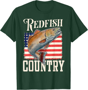 Redfish Country Saltwater Red Drum Fishing T-Shirt - T-Shirt | Forest