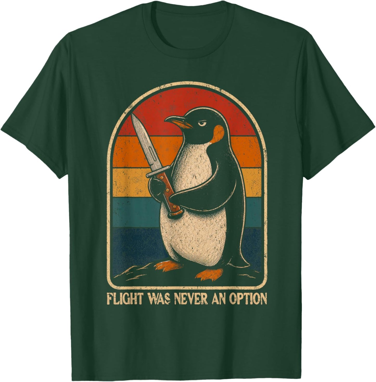 Vintage Flight was Never an Option Funny Penguin Humor T-Shirt - T-Shirt | Forest