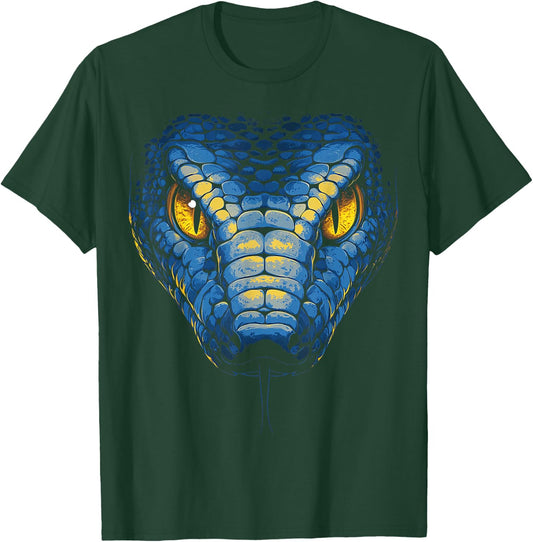 Snake Animal Motif Blue Eyes Artwork Snake T-Shirt - T-Shirt | Forest