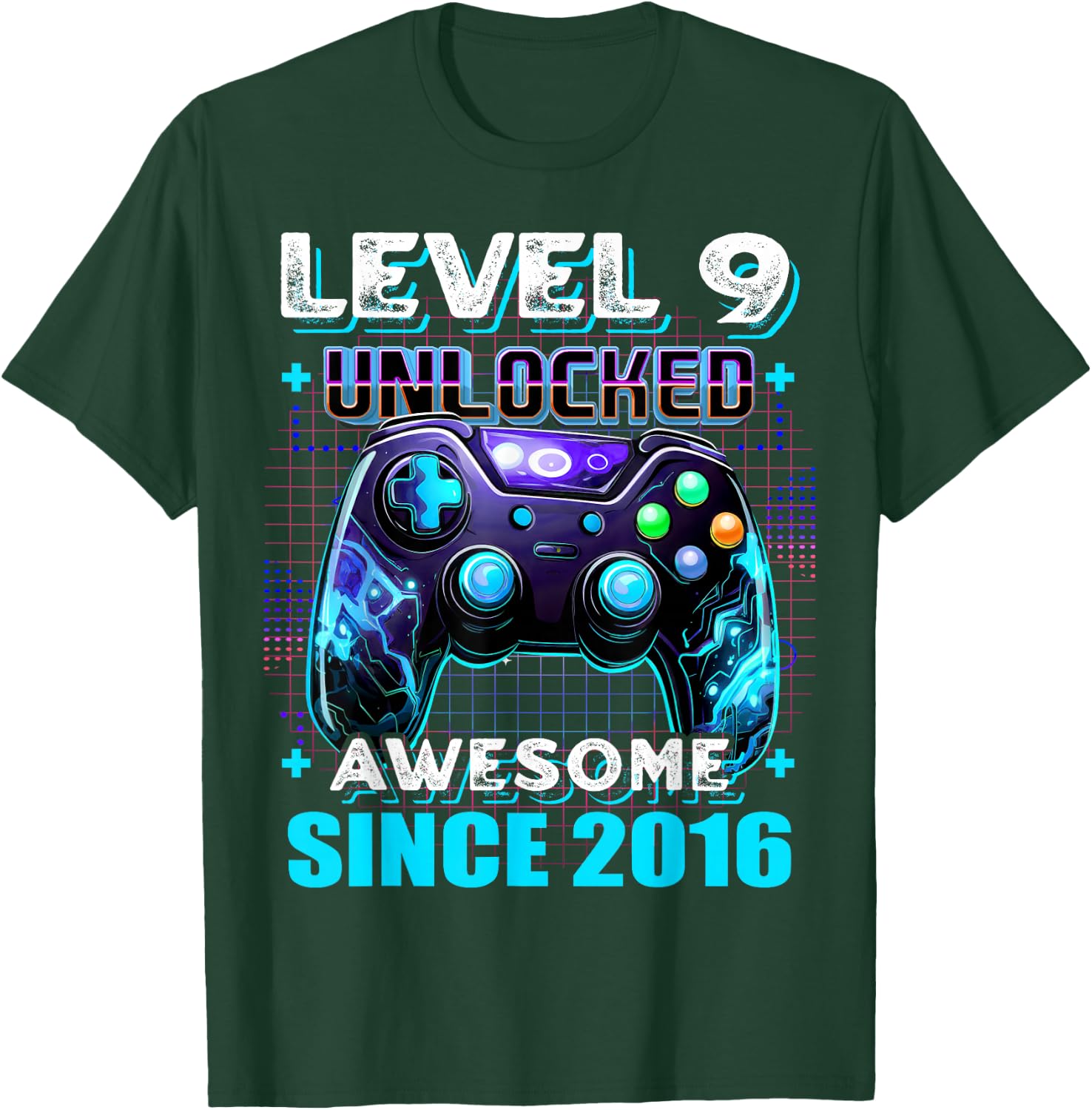 9th Birthday Boy Level 9 Gamer 9 Year Video Game Party T-Shirt - T-Shirt | Forest