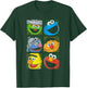 Sesame Street Group Squares T-Shirt - T-Shirt | Forest