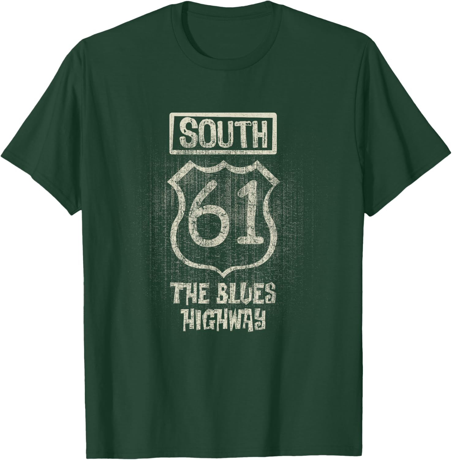 South 61 The Blues Highway Vintage T-Shirt - T-Shirt | Forest