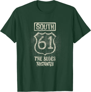 South 61 The Blues Highway Vintage T-Shirt - T-Shirt | Forest