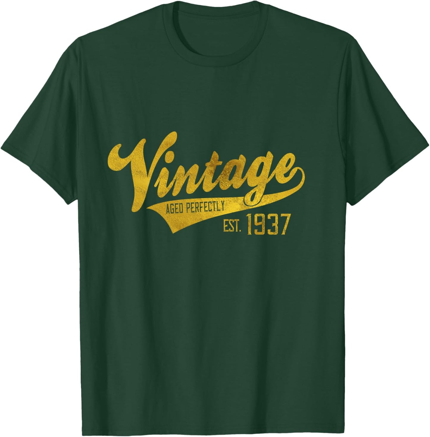 Vintage Est 1937 82 yrs old B-day 82nd Birthday Gift T-Shirt - T-Shirt | Forest