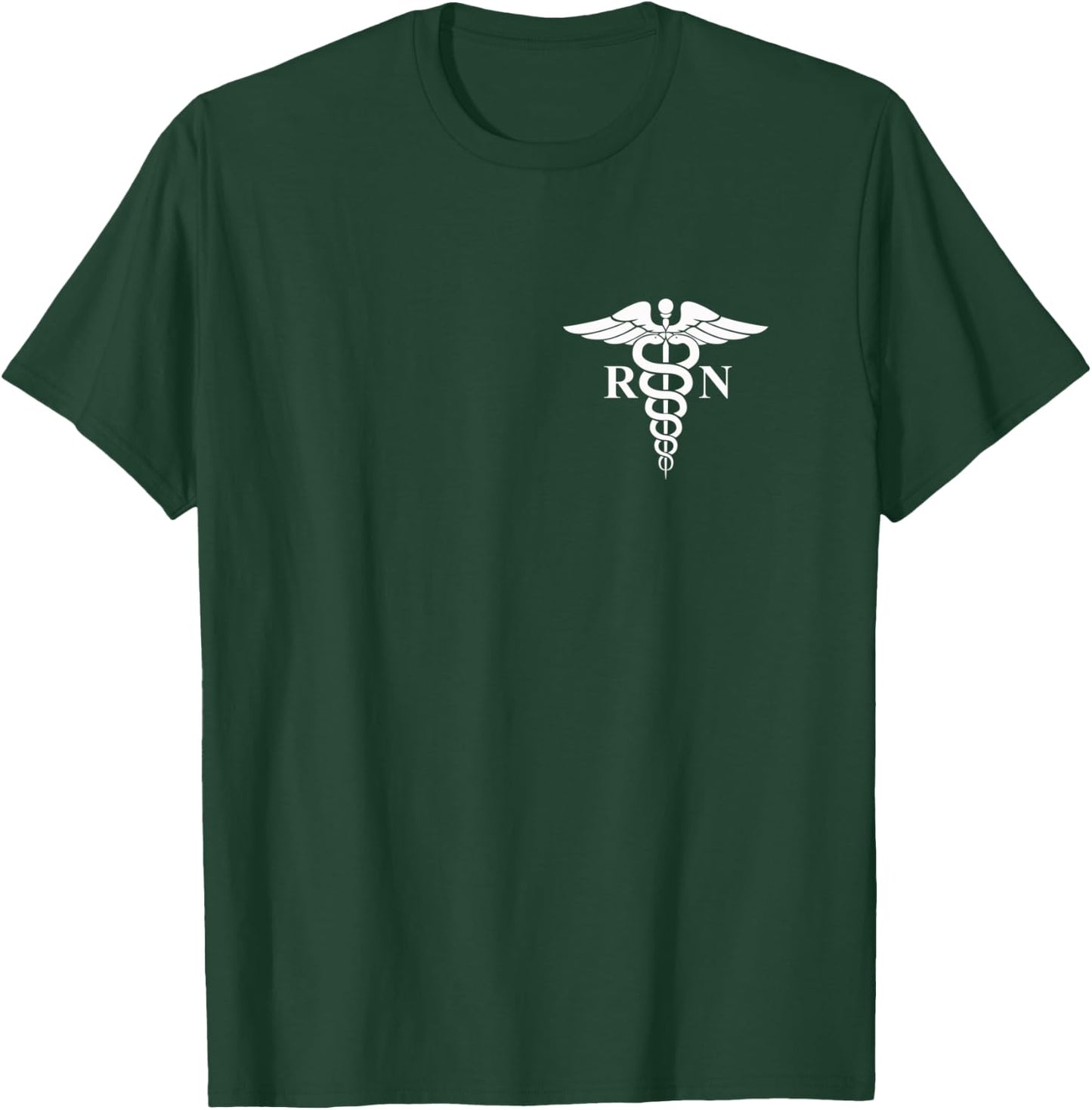 Rn Nurse Caduceus Medical Symbol Nursing Logo Gifts T-Shirt - T-Shirt | Forest