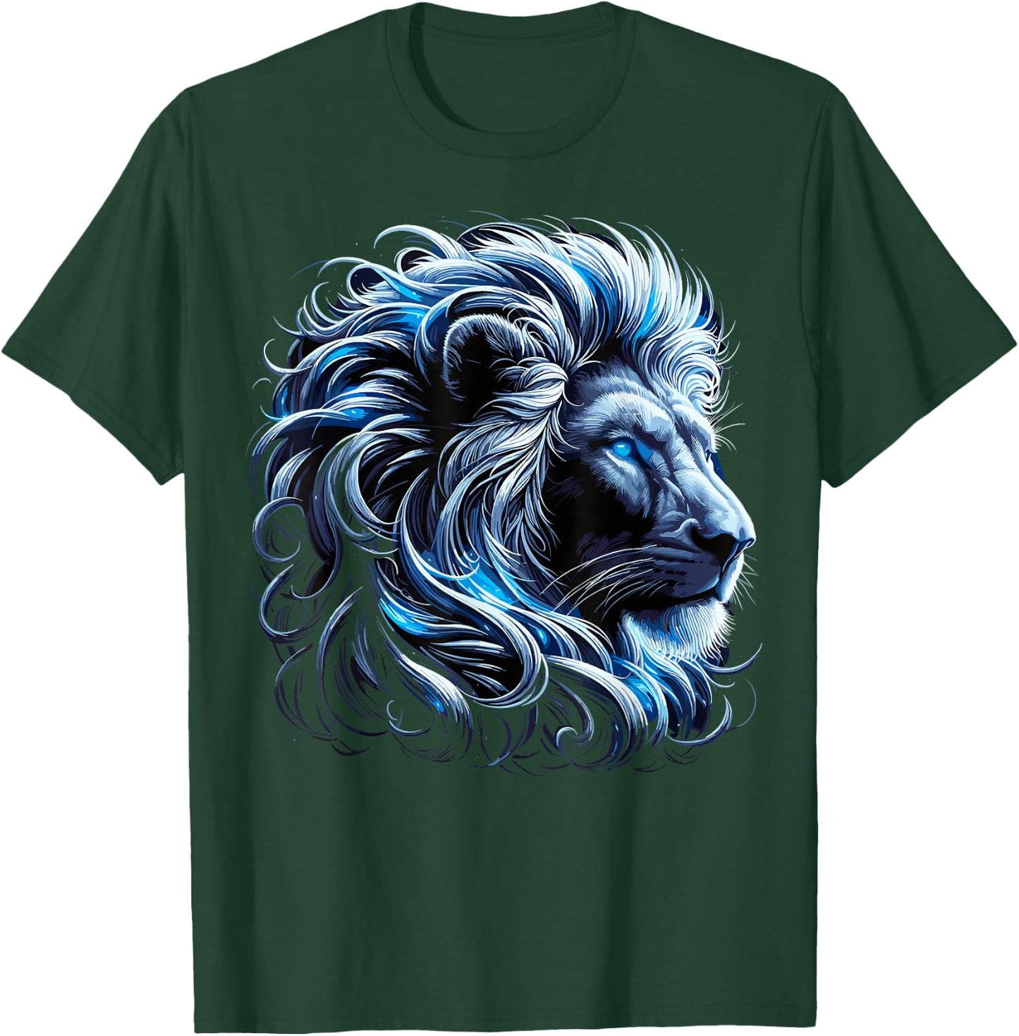 Lion Blue Eyes Zoo Animal Lion T-Shirt - T-Shirt | Forest