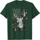 Whitetail Buck Deer Hunting American Camouflage USA Flag Short Sleeve T-Shirt - T-Shirt | Forest