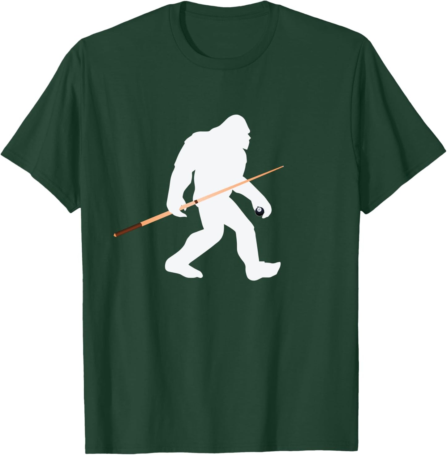 Bigfoot Pool Billiards Player - Funny Bigfoot T Shirt T-Shirt - T-Shirt | Forest