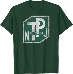 Distressed New Jersey Turnpike State Road Sign T-Shirt - T-Shirt | Forest