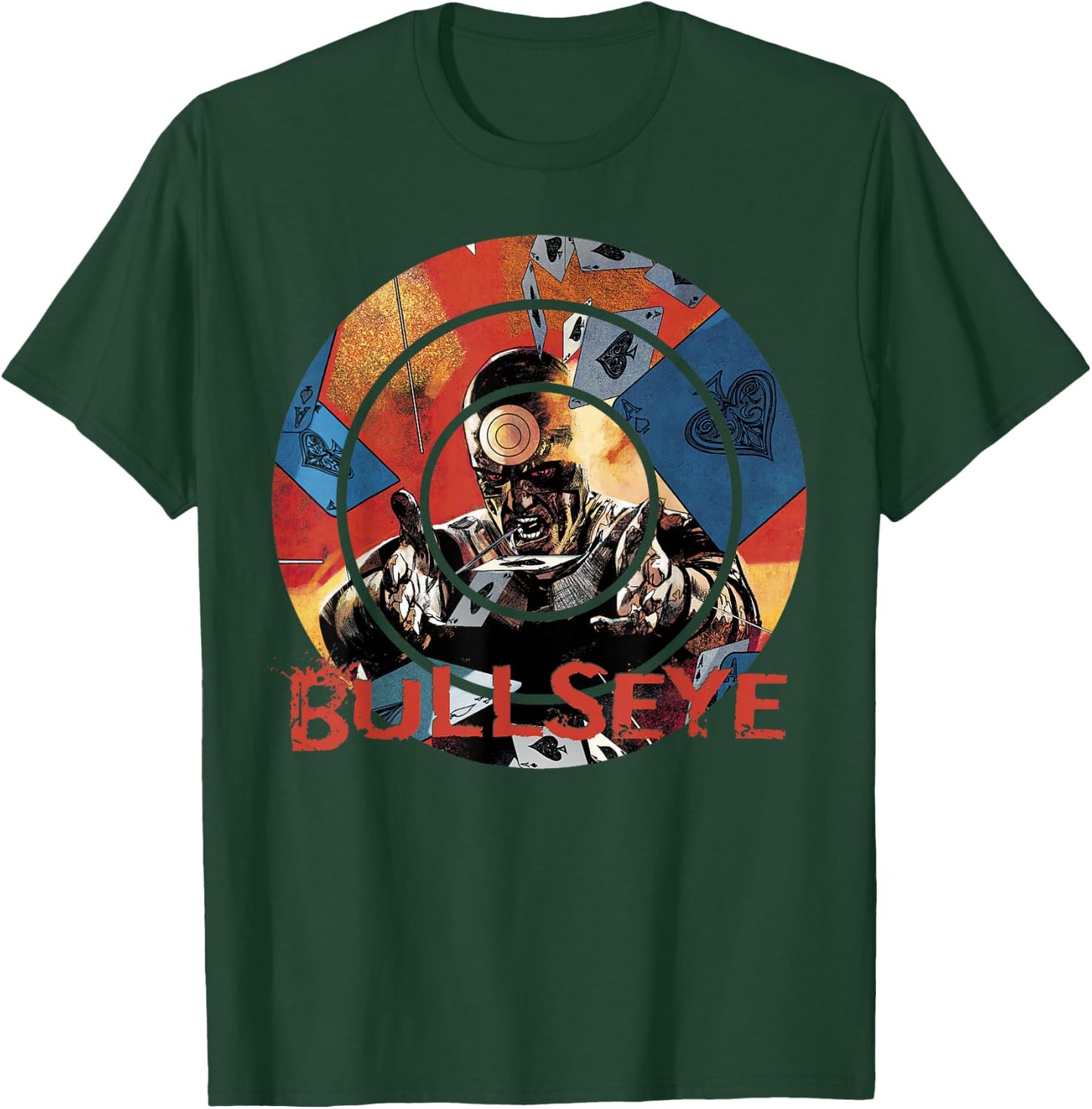 Marvel Bullseye Raining Ace Of Spades Target Graphic T-Shirt - T-Shirt | Forest