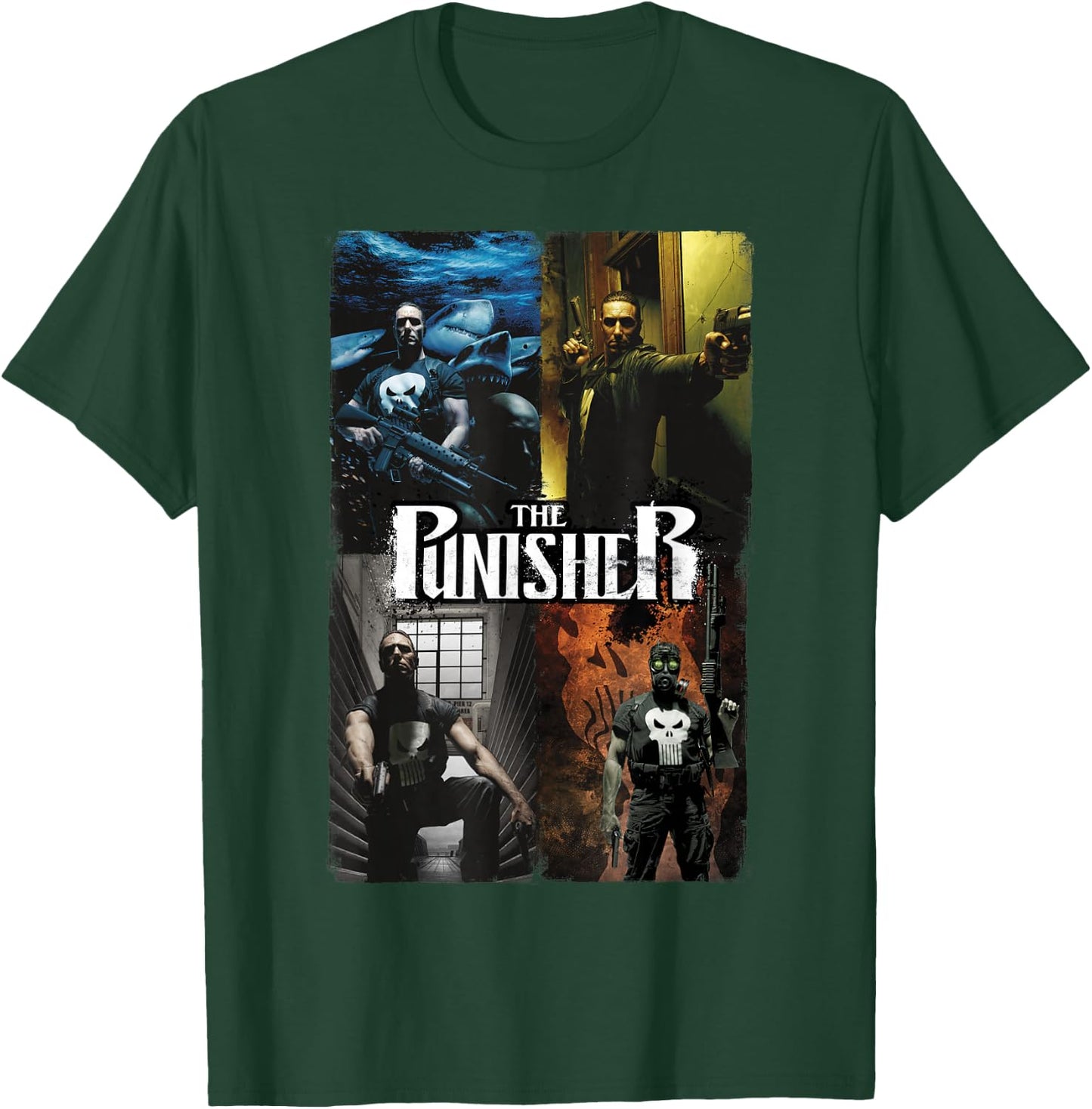 Marvel Comics Retro Classic The Punisher Panel Collage T-Shirt - T-Shirt | Forest