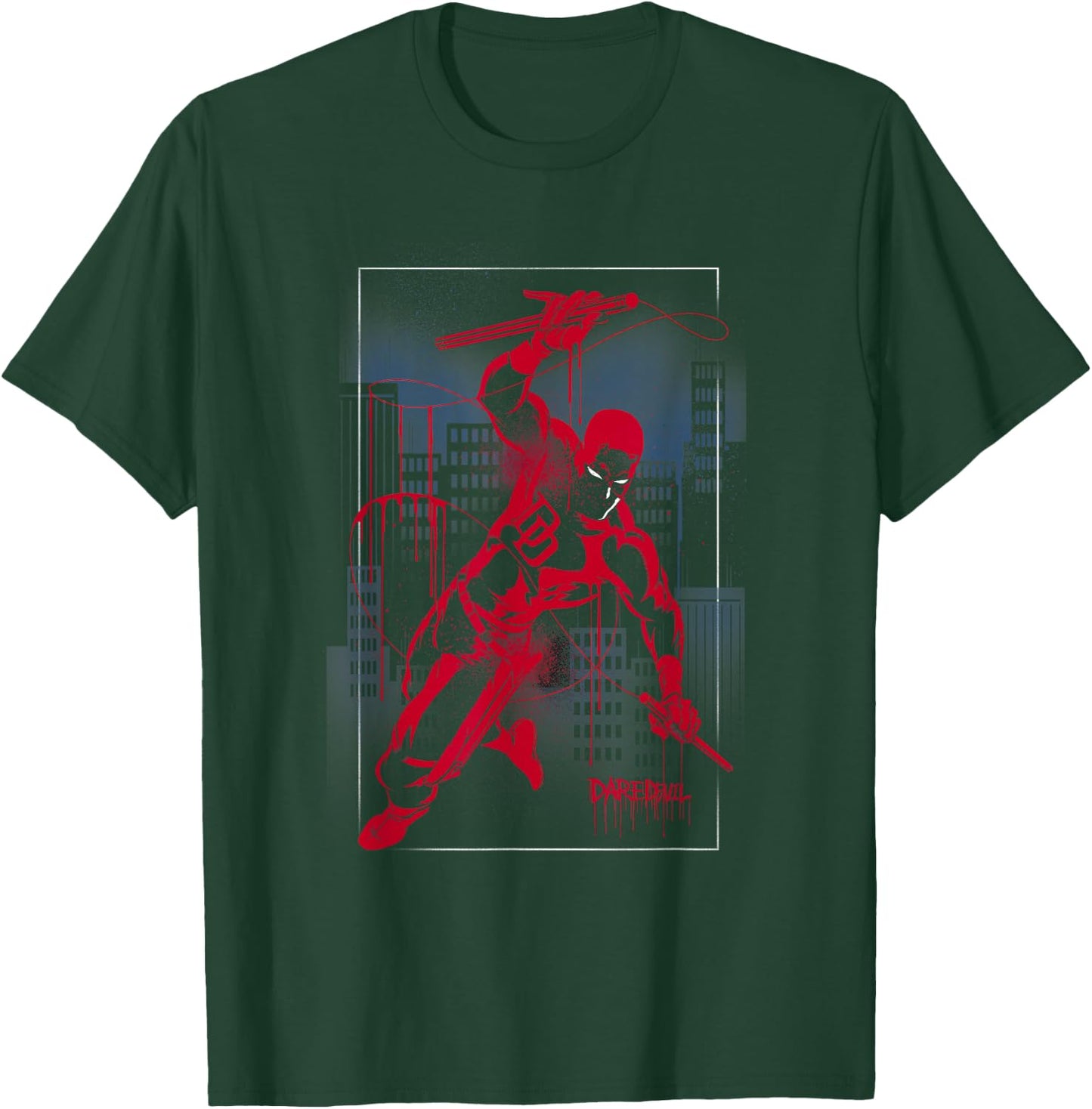 Marvel Daredevil City Skyline Graffiti T-Shirt - T-Shirt | Forest