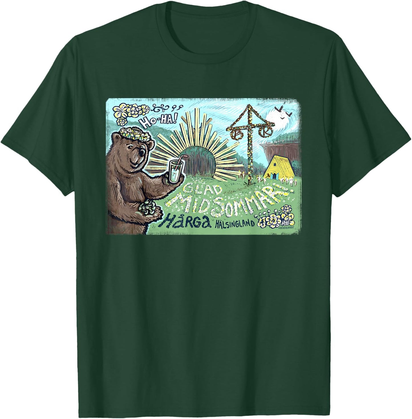 Happy Midsommar Bear T-Shirt - T-Shirt | Forest