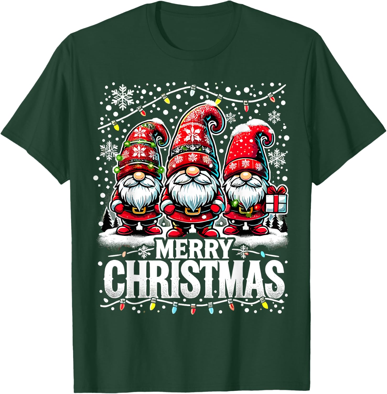 Merry Christmas Gnome Funny Family Christmas T-Shirt - T-Shirt | Forest