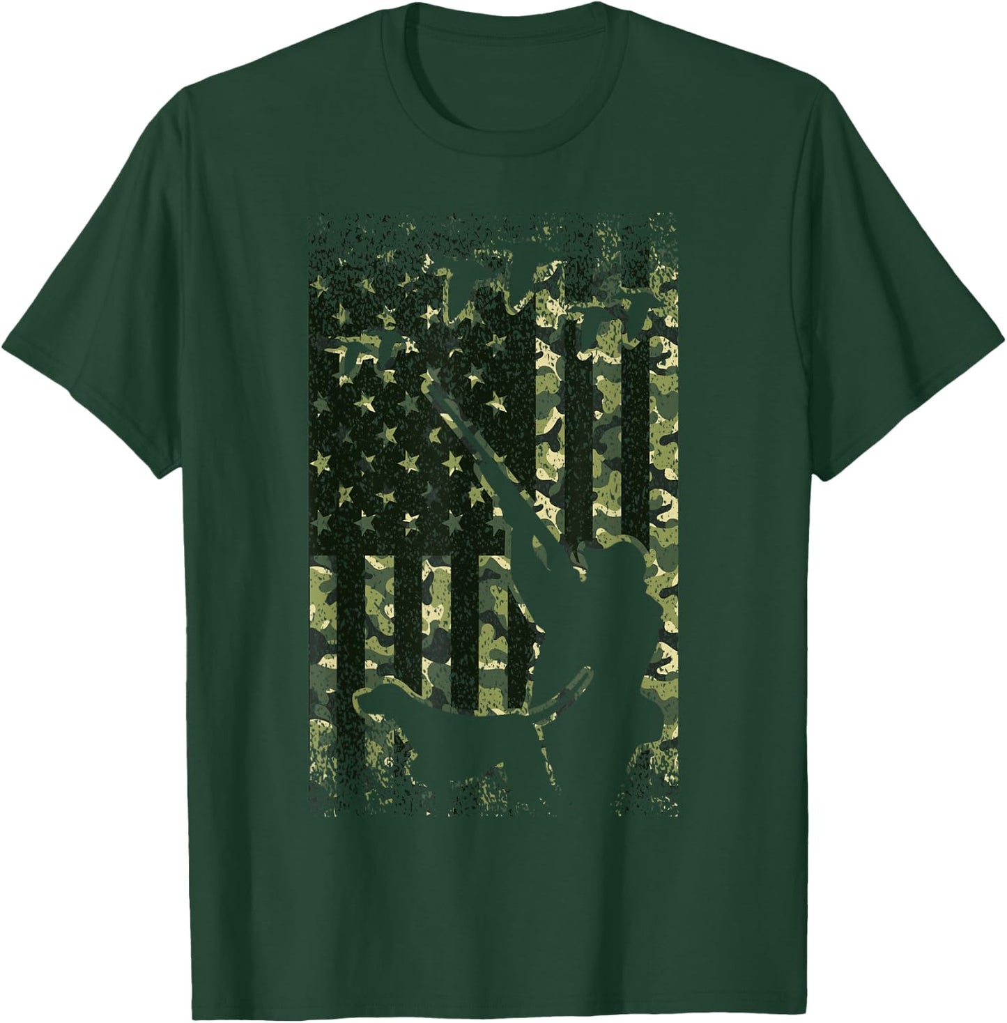 Duck Hunting Shirts American Flag Hunter Camo Gifts T-Shirt - T-Shirt | Forest