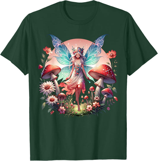 Enchanted Forest Fairy Fantasy Mystical Butterfly & Floral T-Shirt - T-Shirt | Forest