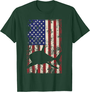American Shark Flag 4th of July Patriotic Kids Men T-Shirt - T-Shirt | Forest