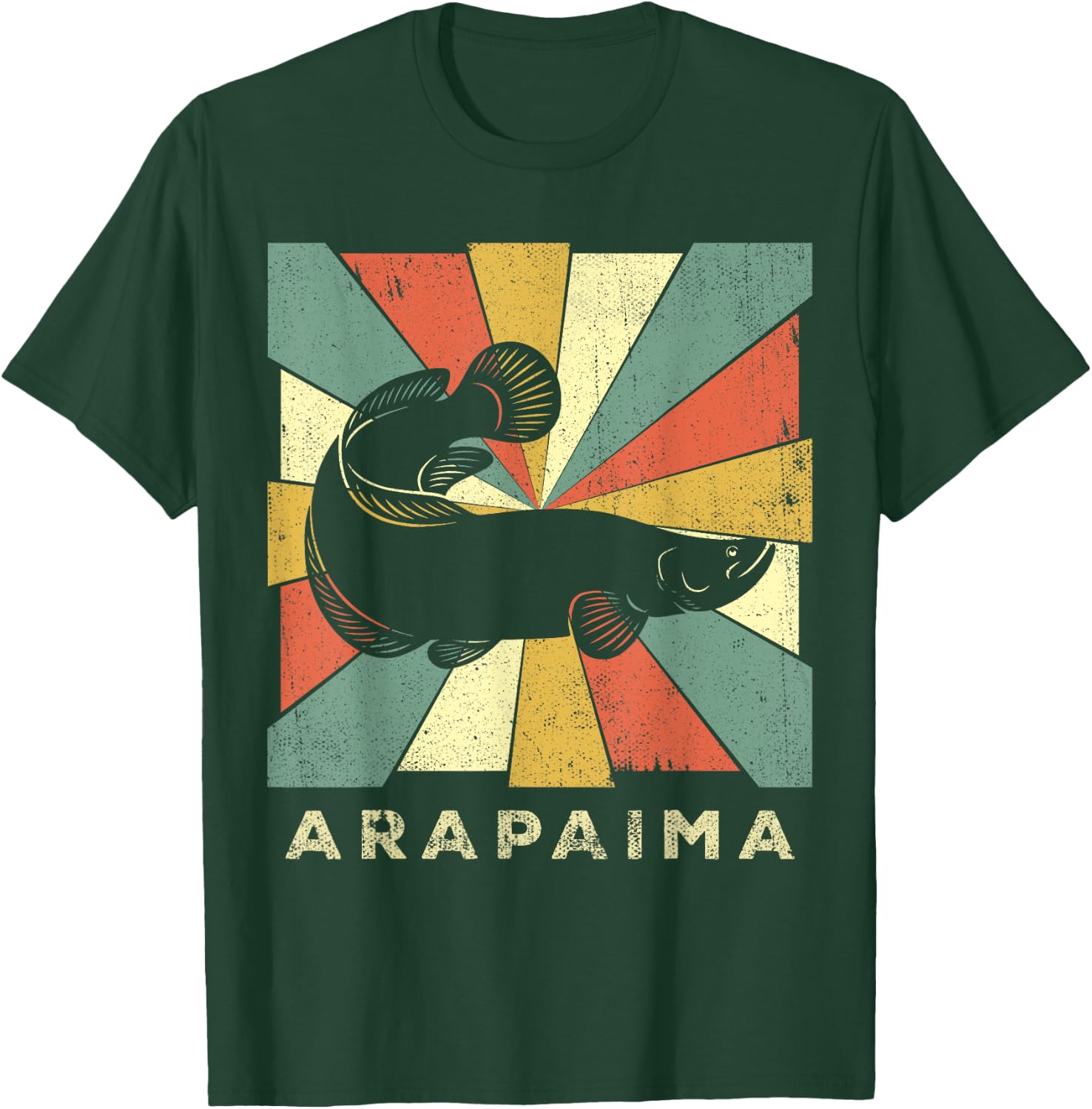 Vintage Arapaima Fish Lover Retro Style Animal T-Shirt - T-Shirt | Forest