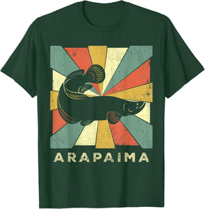 Vintage Arapaima Fish Lover Retro Style Animal T-Shirt - T-Shirt | Forest
