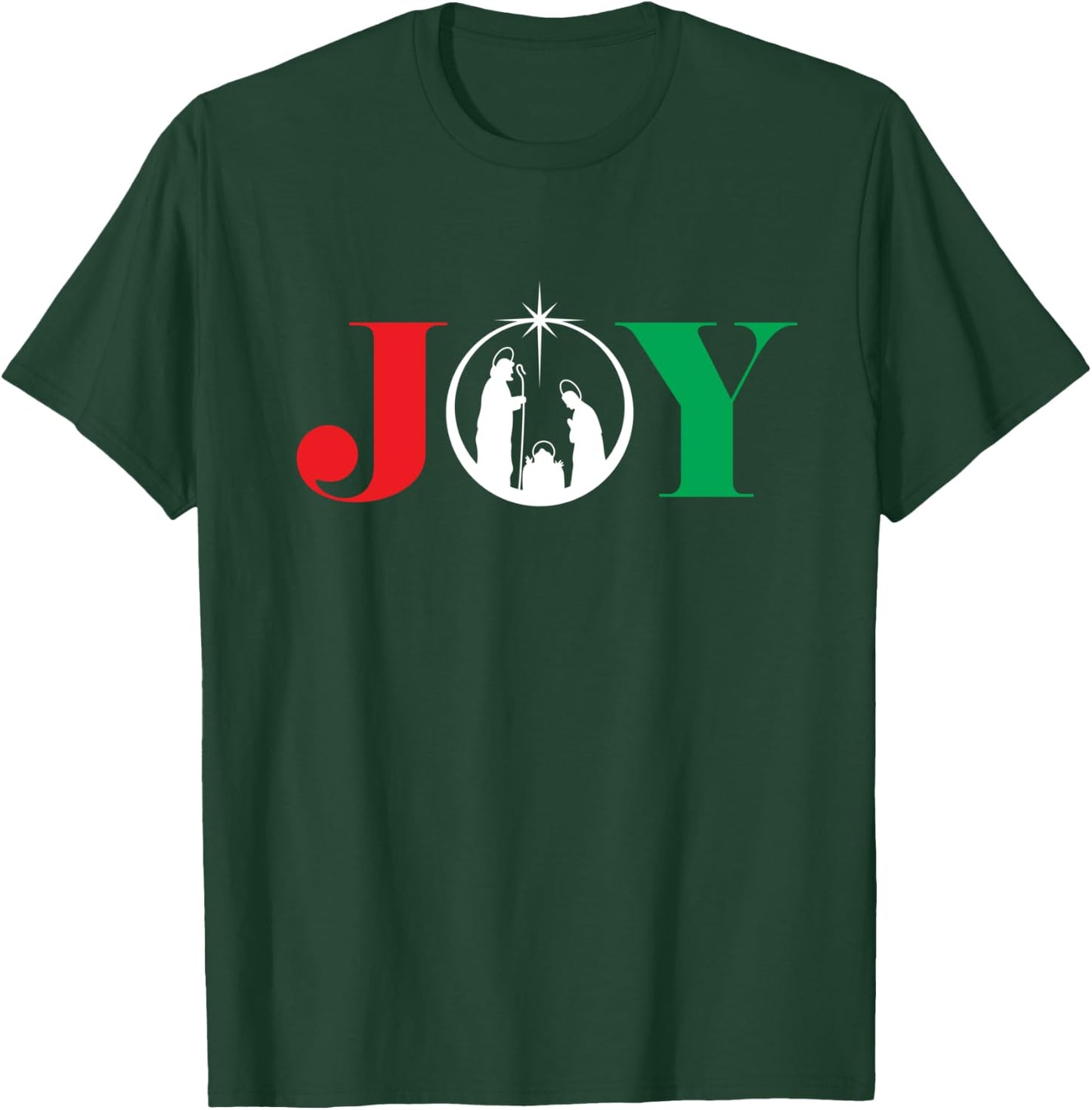 Joy Christmas Holiday Gift Nativity Jesus Ornament Xmas Star T-Shirt - T-Shirt | Forest