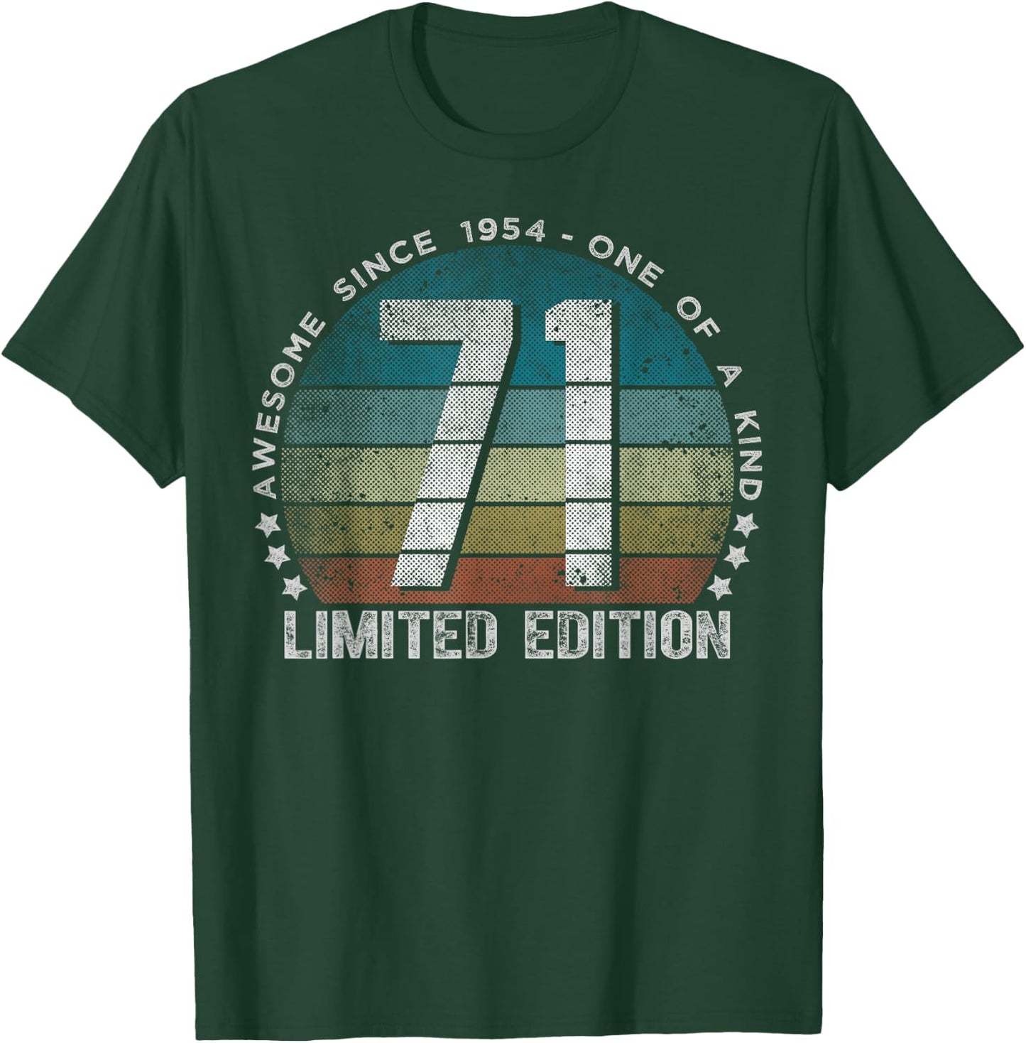 71 Year Old Gifts Vintage 1954 Limited Edition 71st Birthday T-Shirt - T-Shirt | Forest