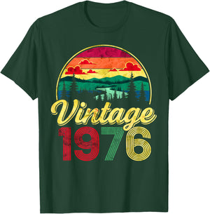 Vintage 1976 50th Birthday Men Women 50 Years Old Bday T-Shirt - T-Shirt | Forest