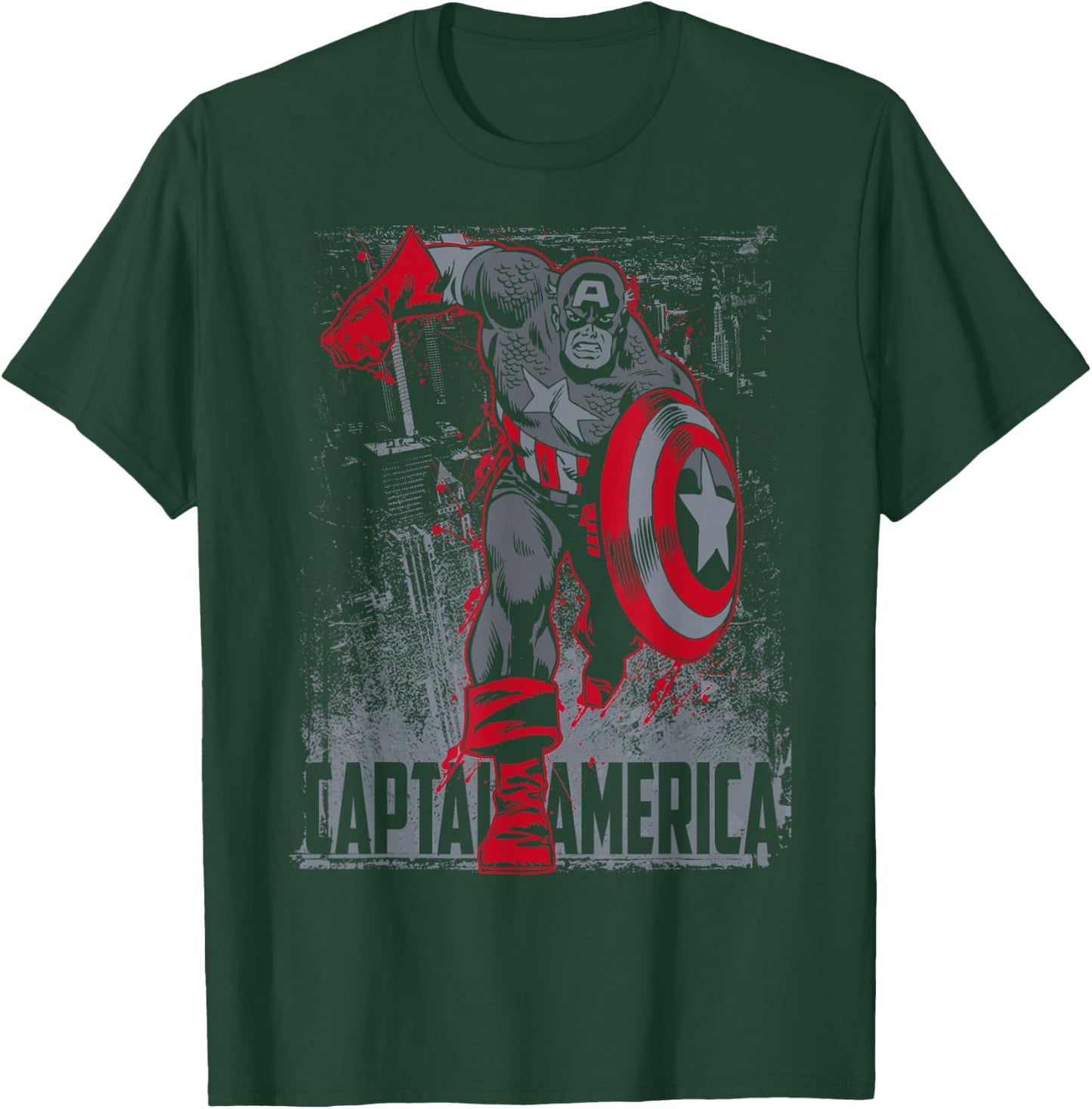 Marvel Avengers Retro Captain America Vintage Dark Hero T-Shirt - T-Shirt | Forest